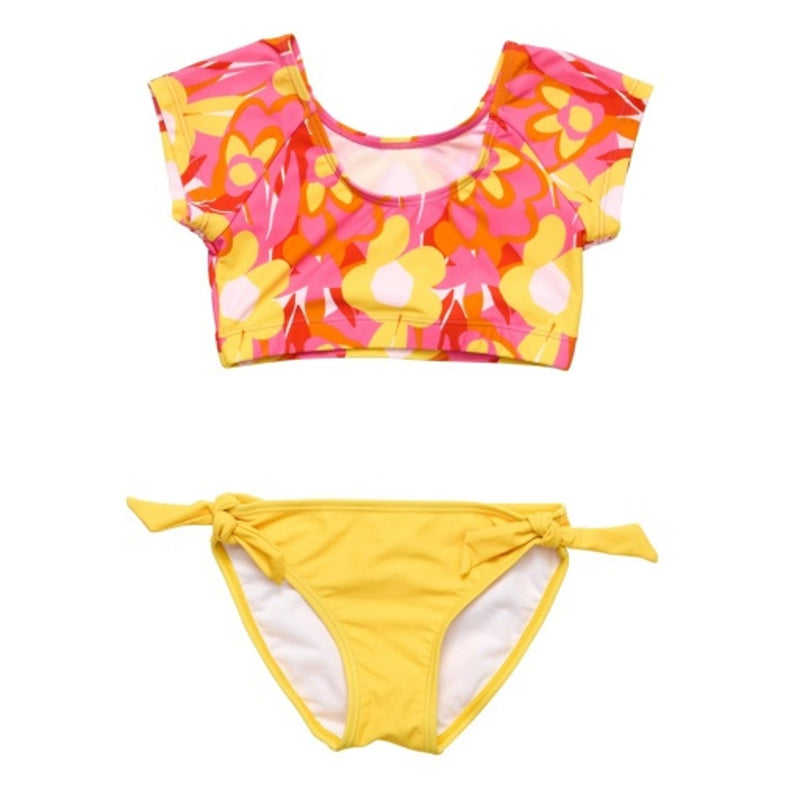 Snapper Rock - Girls Pop of Sunshine Crop Short Sleeve Rash Top Set