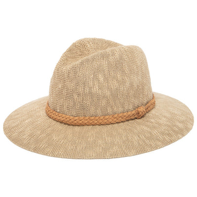 San Diego Hat Company - Any Day Fedora Machine Knit with Braided Trim