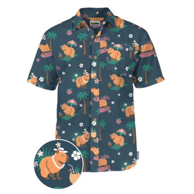 Tipsy Elves - Mens Bahama Capybara Hawaiian Shirt