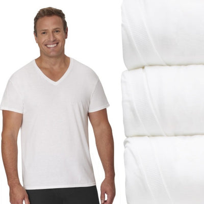 Hanes - Mens Big Man Ultimate® Comfortsoft® Men's V-Neck Undershirts Pack – 3-Pack – Cool Comfort® Cotton (Big & Tall)