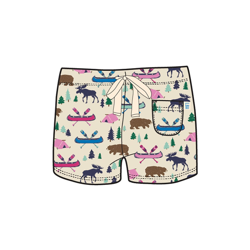 Little Blue House - Sketch Country Womens Pj Shorts in a Bag