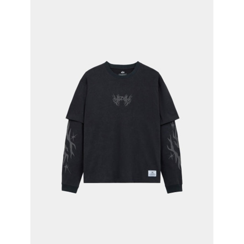 Alpha Industries - Mens Essential Ls Relaxed Fit Tee (Battlewash Y2k)