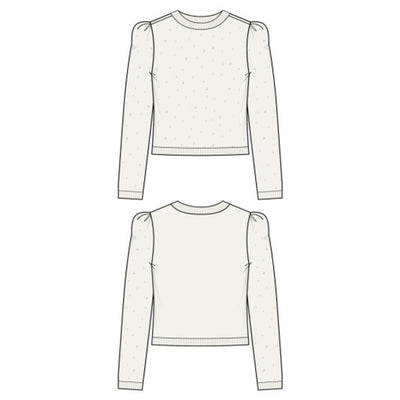 Liverpool Los Angeles - Womens Long Puff Slv Crew Neck Sweater