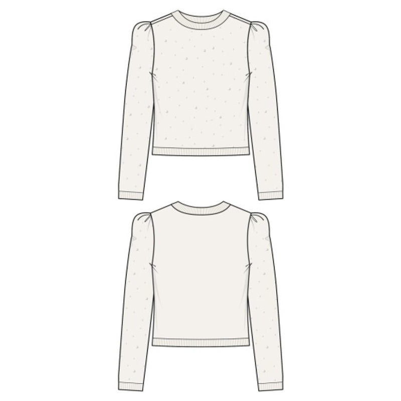 Liverpool Los Angeles - Womens Long Puff Slv Crew Neck Sweater
