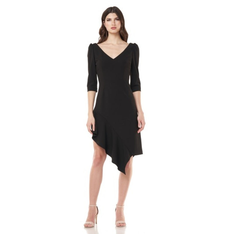 JS Collections - Womens Puff Sleeve Crepe Dress