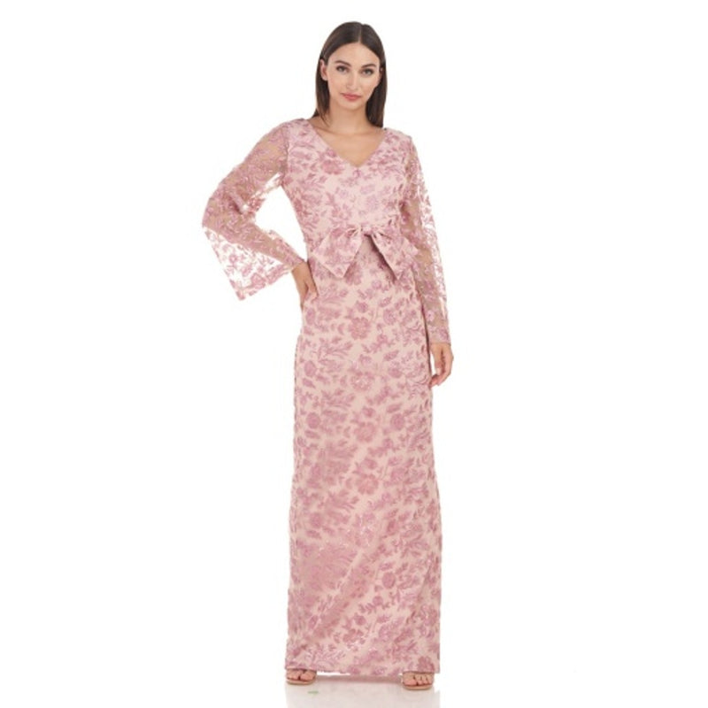 JS Collections - Womens Raelynn Bow Column Gown