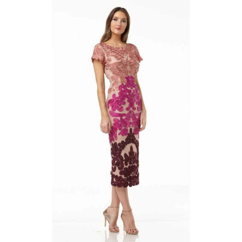 JS Collections - Womens Two-Tone Soutache Midi - Clay Fuschia
