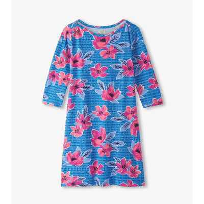 Little Blue House - Unisex Bateau Dress Bold Blossoms