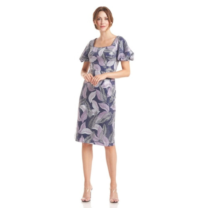 JS Collections - Womens Amanda Puff Sleeve Midi Dress