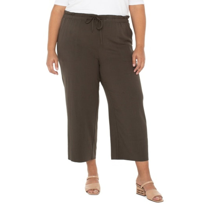Liverpool Los Angeles - Womens Pull on Wide Leg Crop Trouser 24ins