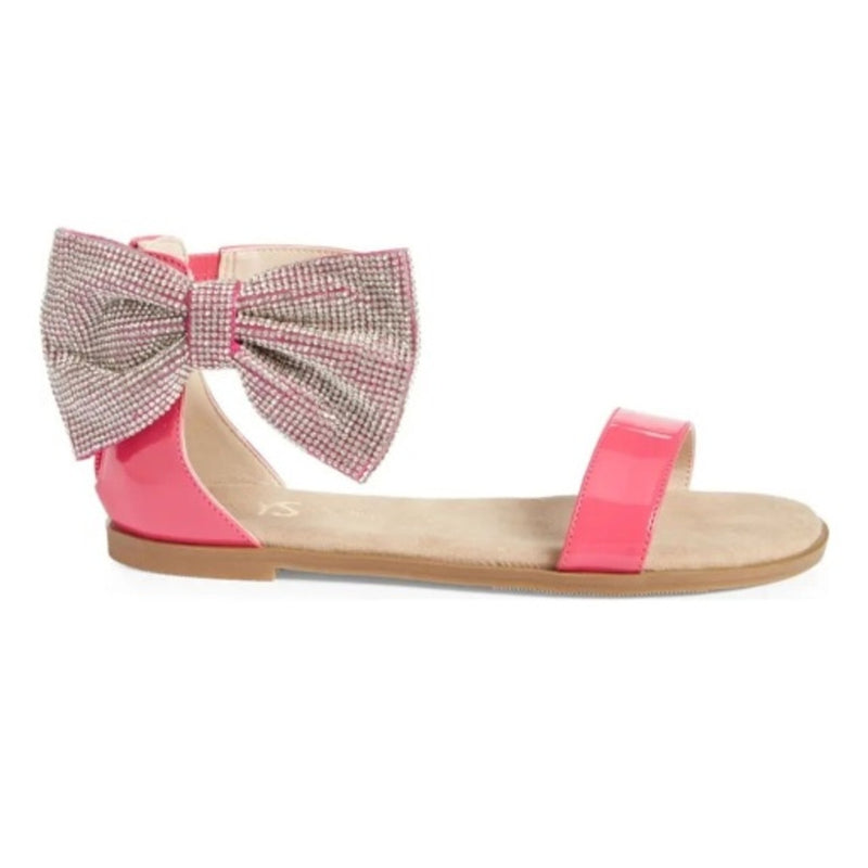 Yosi Samra - Kids Miss Cambelle Crystal Bow Sandal in Hot Pink Patent Kids