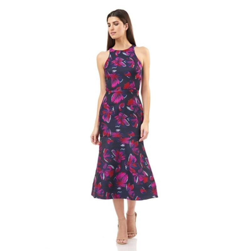 JS Collections - Womens Jacquard Midi with Flounce Hem