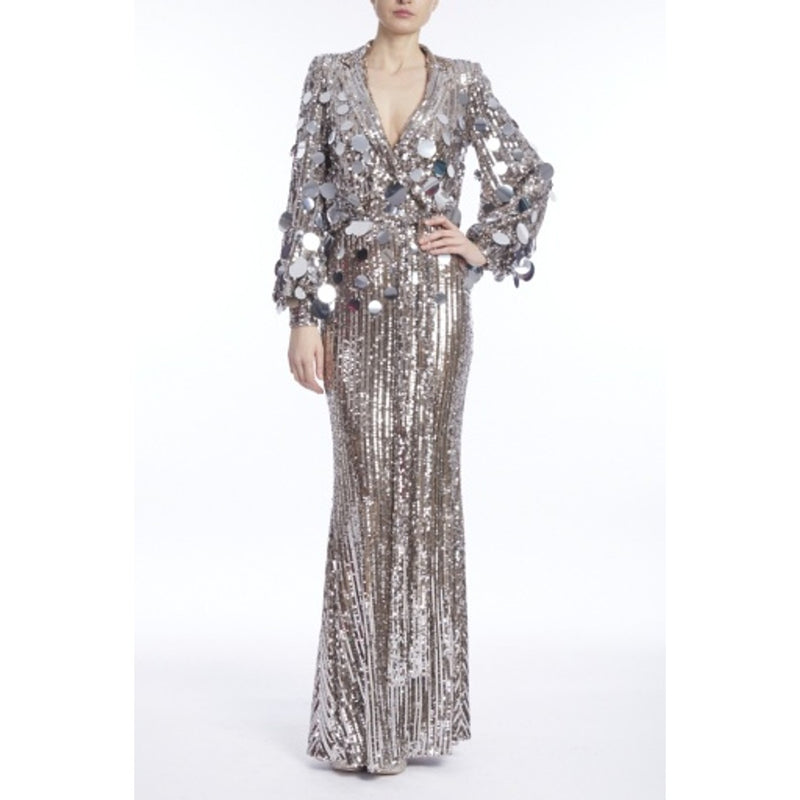 Badgley Mischka - Womens Sqn Deep V Lg Sqn