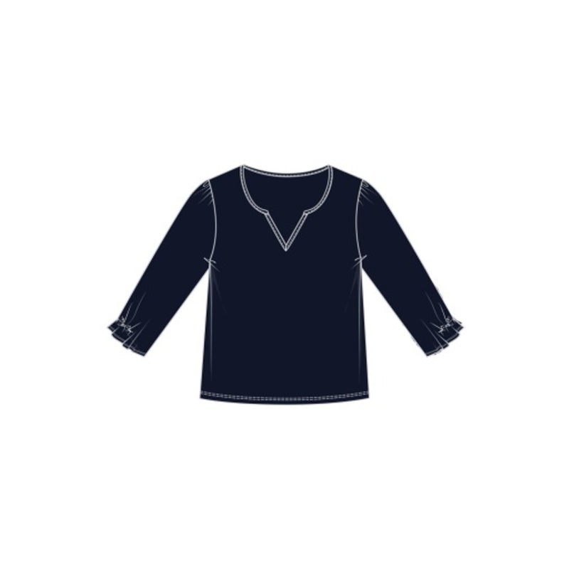 Liverpool Los Angeles - Womens Short Sleeve Notch Knit Top