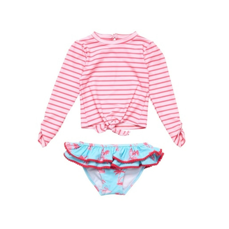 Snapper Rock - Girls Lighthouse Island Sustainable Long Sleeve Ruffle Set