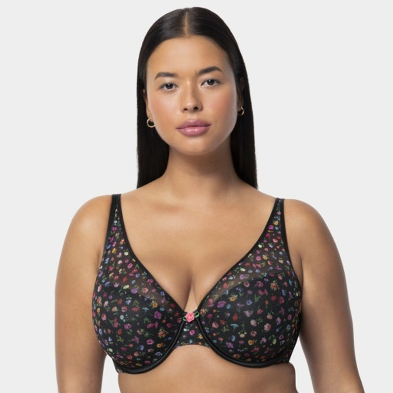 Ariela - Womens Sheer Mesh T-Shirt Bra - Meadow Dream
