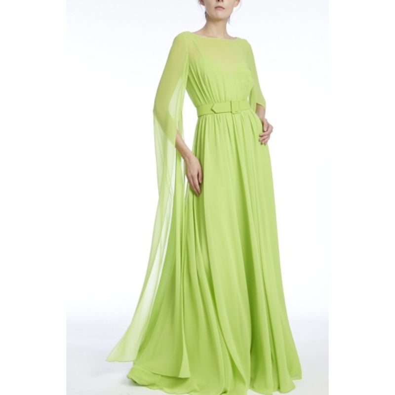 Badgley Mischka - Womens Cape Slv Ggt Gown