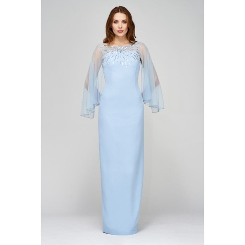 JS Collections - Womens Anna Bateau Neck Column Gown
