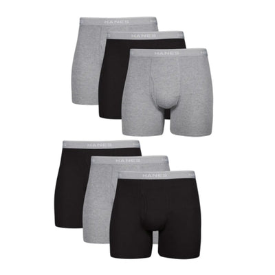 Hanes - Mens Comfort Flex Men's Cotton Boxer Brief Underwear Moisture-Wicking 6-Pack