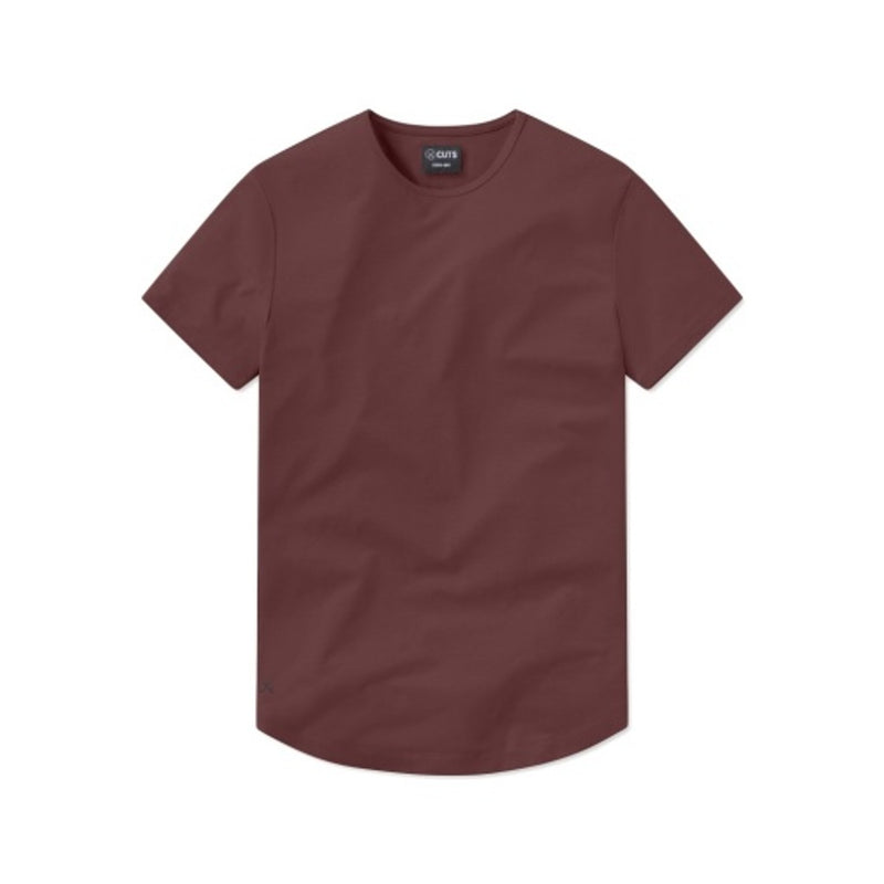 Cuts - Mens Ao Curve-Hem Tee - Deep Cranberry