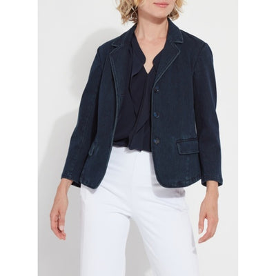 Lysse - Womens Della Denim Cropped Blazer Bracelet Slvs