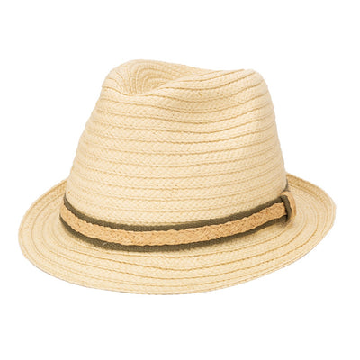 San Diego Hat Company - Pbf7400-Mens Fedora with Layered Webbing & Raffia