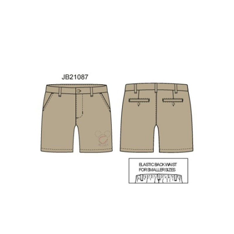 Janie and Jack - Boys with Khaki Stretch Twill Mickey Ff Short Disney