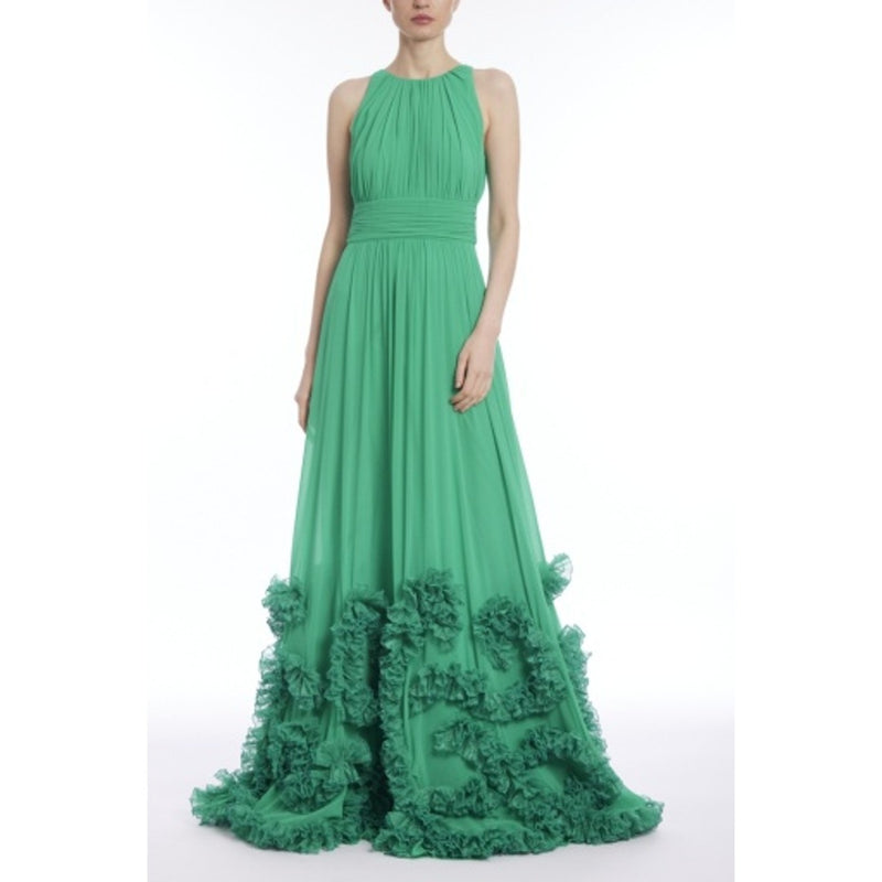 Badgley Mischka - Womens Lace Ruffle Hem Ggt