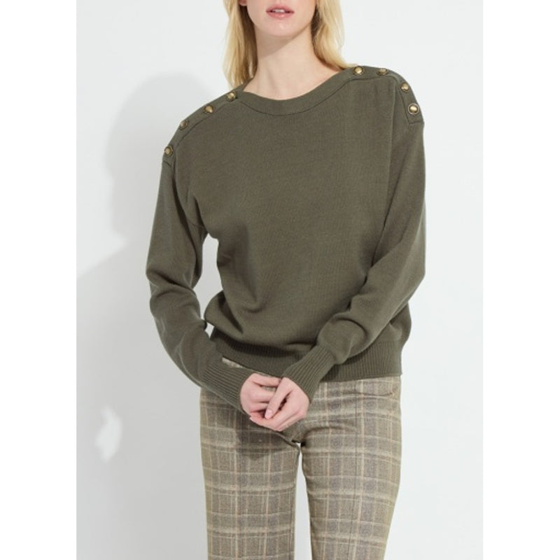 Lysse - Womens Adelaide Button Trim Pullover Sweater