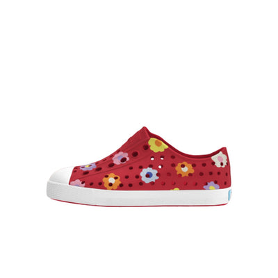 Native Shoes - Unisex Jefferson Print Kids - Ruby Red/ Shell White/ Parachute Daisy