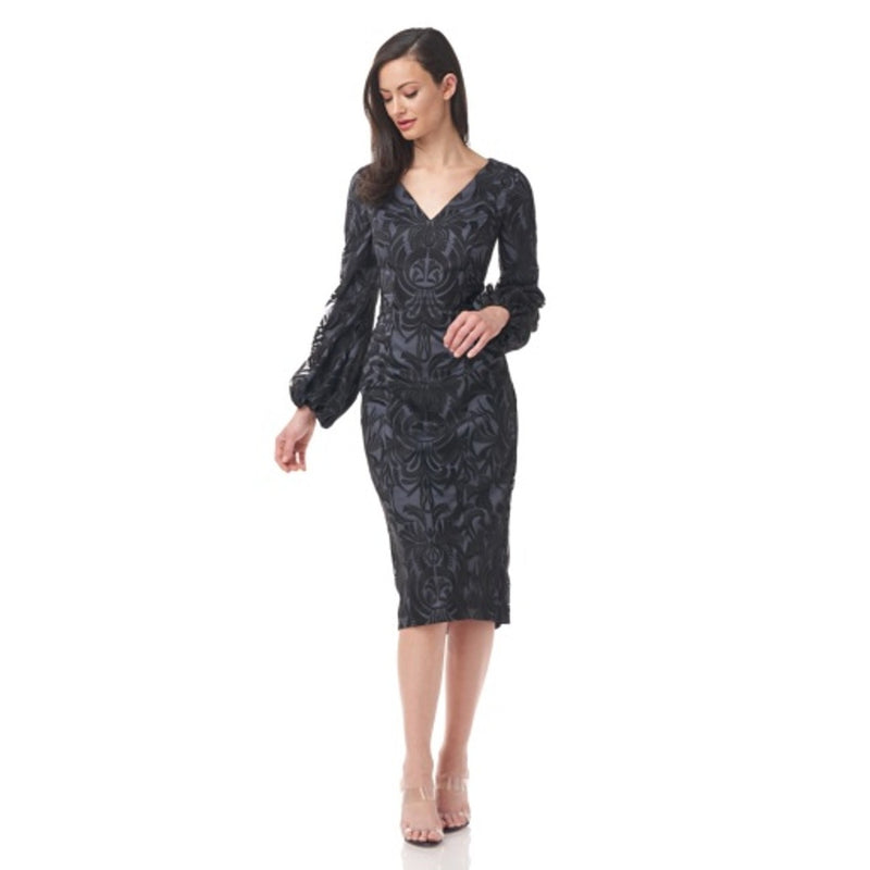 JS Collections - Womens Lela Blouson Sleeve Midi Dress