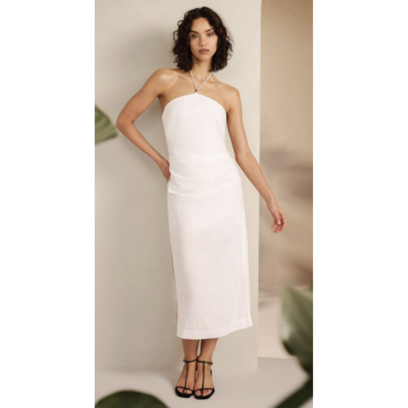 Onia - Womens Air Linen Ruched Halter Dress