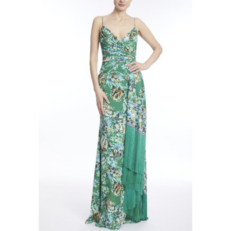 Badgley Mischka - Womens Scarf Print Gown