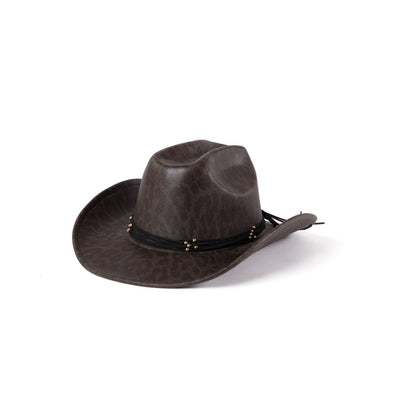San Diego Hat Company - Leopard Printed Faux Leather Cowboy