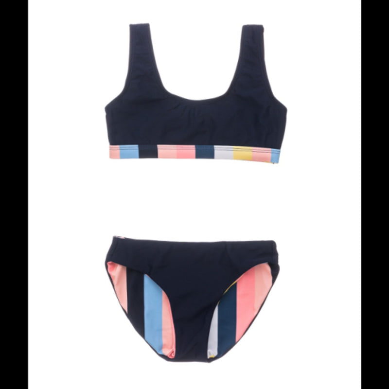 Snapper Rock - Girls Opti Stripe Scoop Crop Bikini