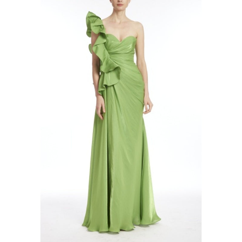 Badgley Mischka - Womens Botanical Leaf Gown
