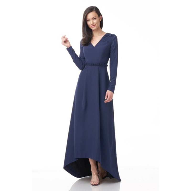 JS Collections - Womens Akala V-Neck High-Low Gown