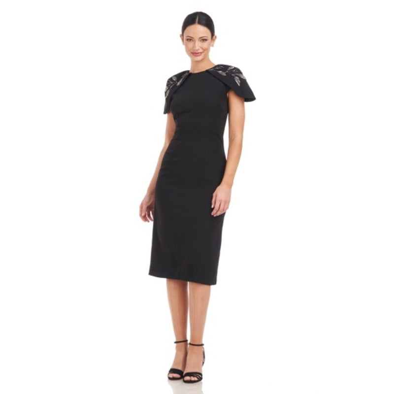 JS Collections - Womens Thea Beaded Sleeve Midi Dress