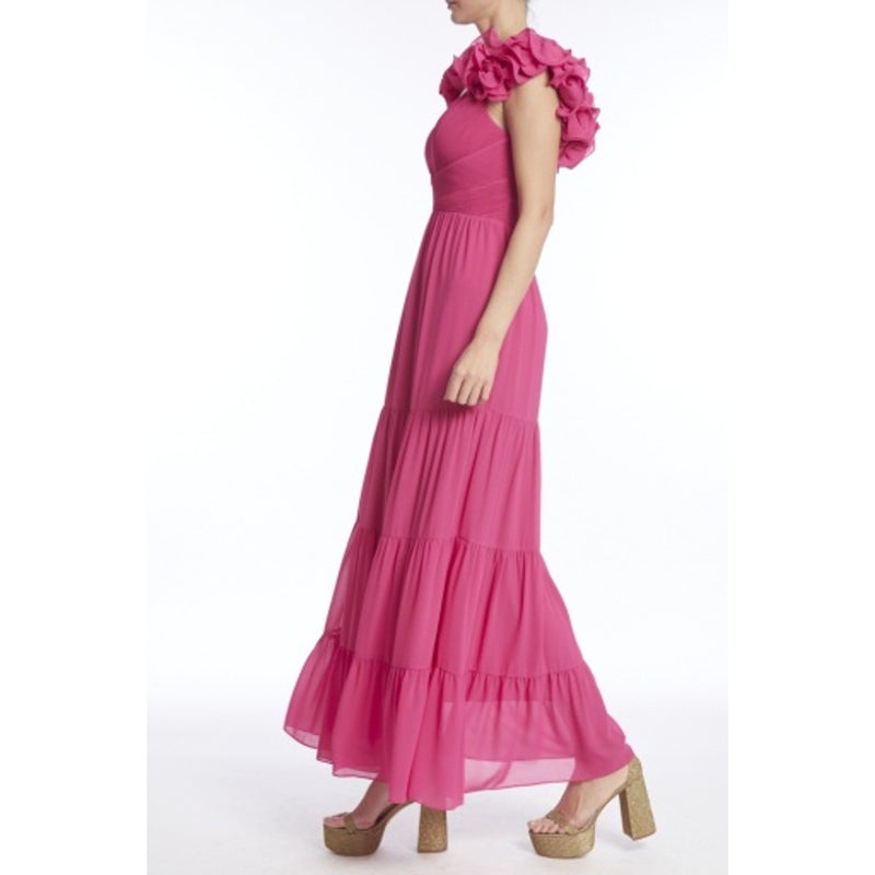 Badgley Mischka - Womens Ruffle Shldr Tiered
