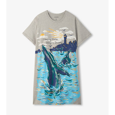 Little Blue House - Fun Whales Womens Sleepshirt