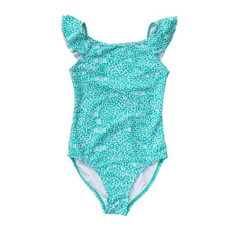 Snapper Rock - Girls Spearmint Spot Flutter Swimsuit