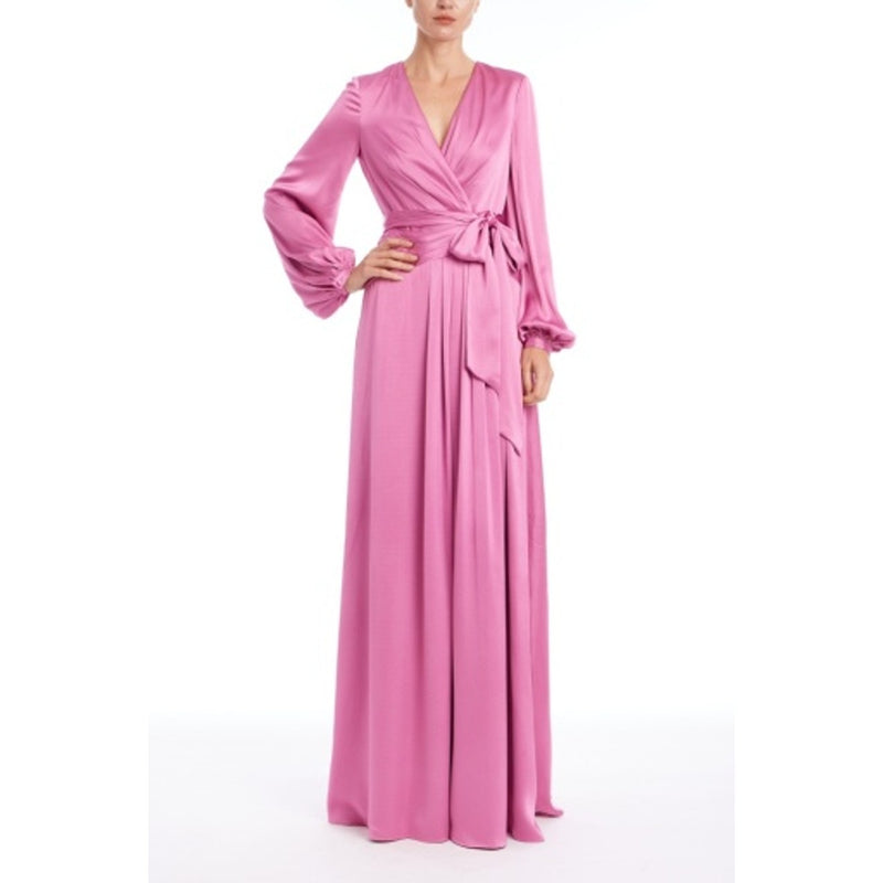 Badgley Mischka - Womens Satin Faux Wrap