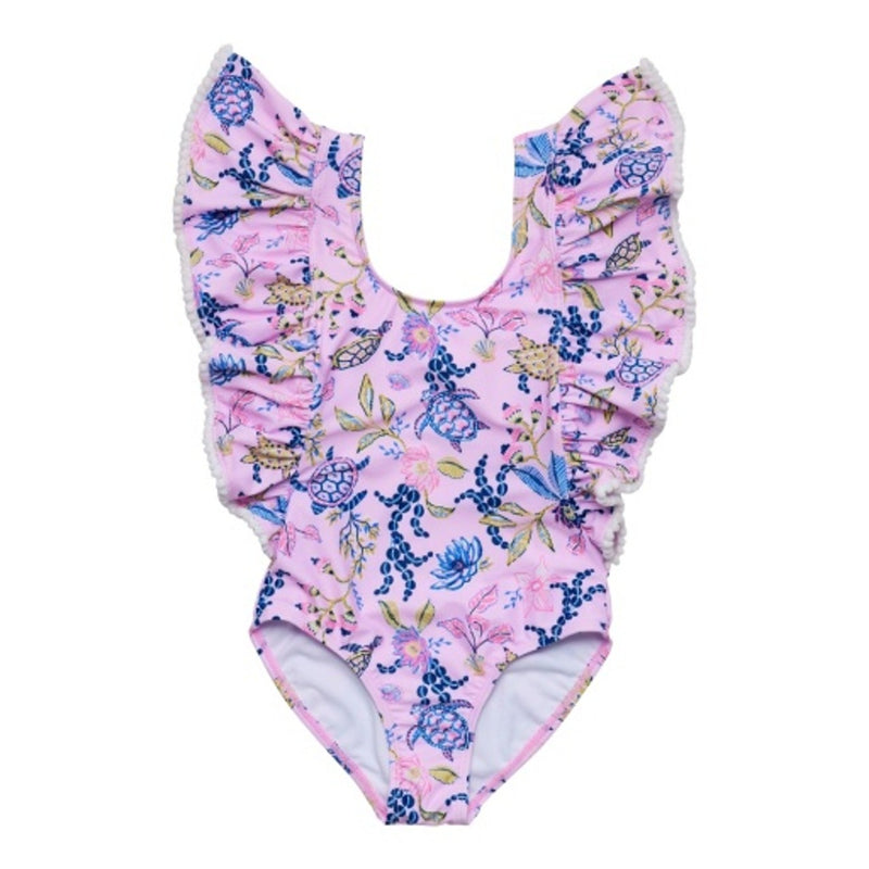 Snapper Rock - Girls Turtle Twirl Wide Frill Swimsuit