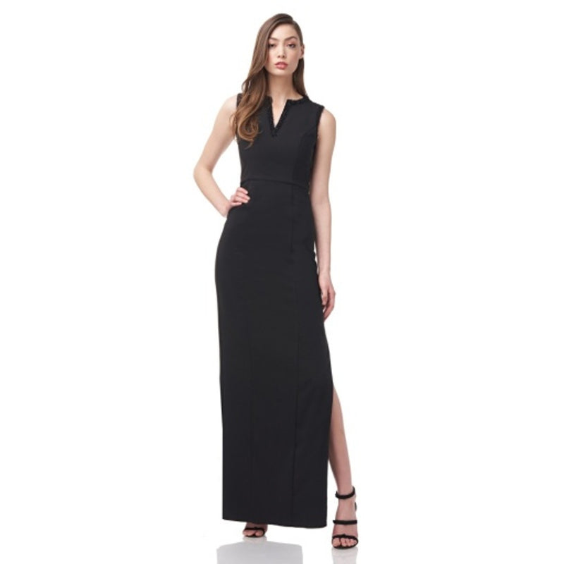 JS Collections - Womens Rue V Neck Column Gown