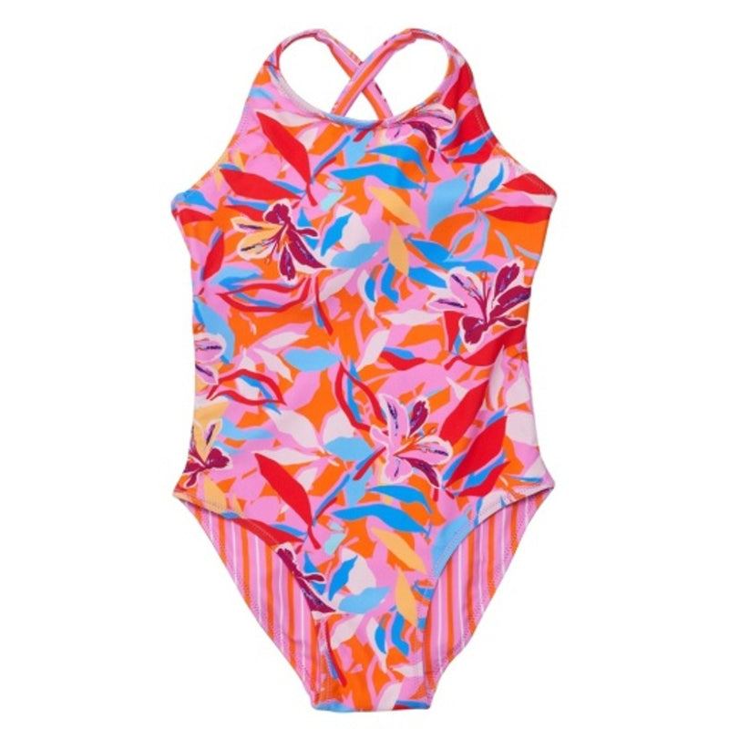 Snapper Rock - Girls Blooming Sunset Sustainable X Back Swimsuit