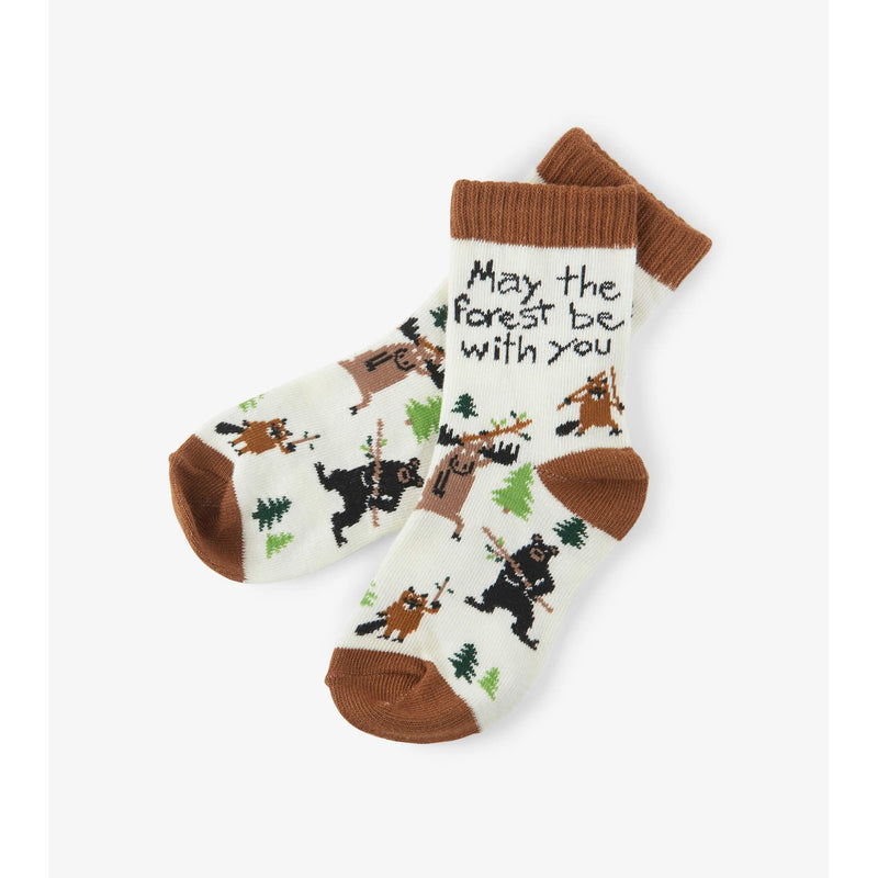 Little Blue House - May the Forest Be with You Kids Crew Socks
