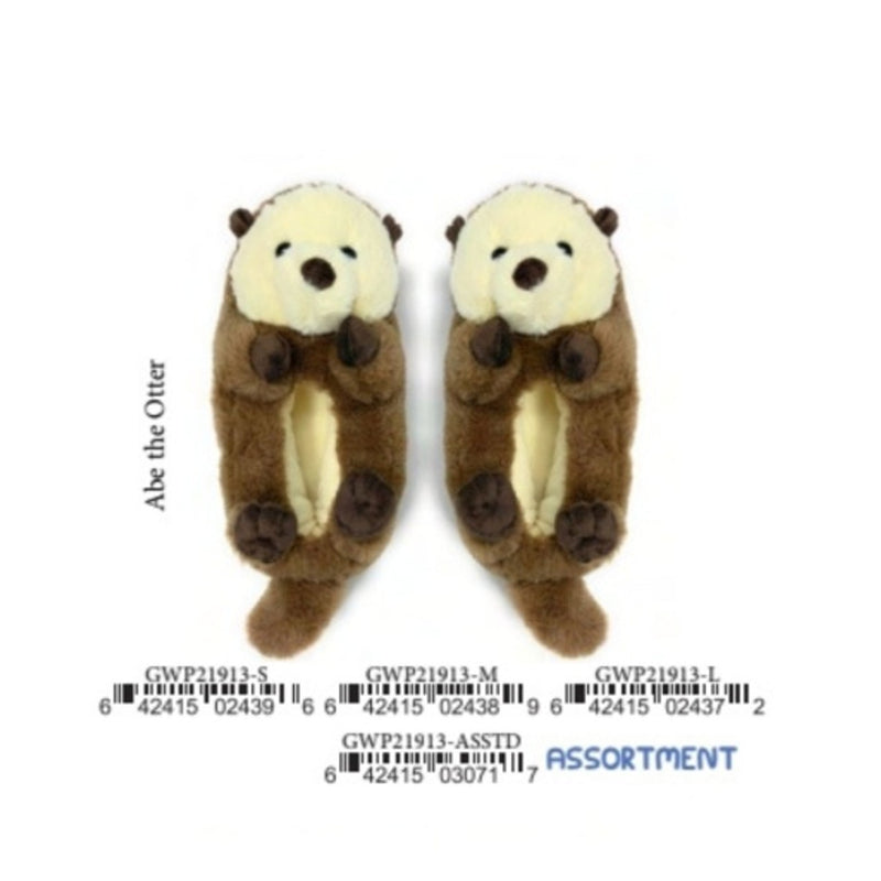 Oooh Yeah - Womens Abe the Otter Assort-Animal Hugger Slippers-Womens, 3s 3m 3l