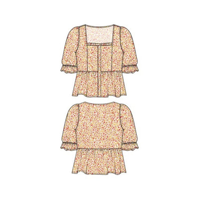Liverpool Los Angeles - Womens 1/2 Puff Sleeve Peplum