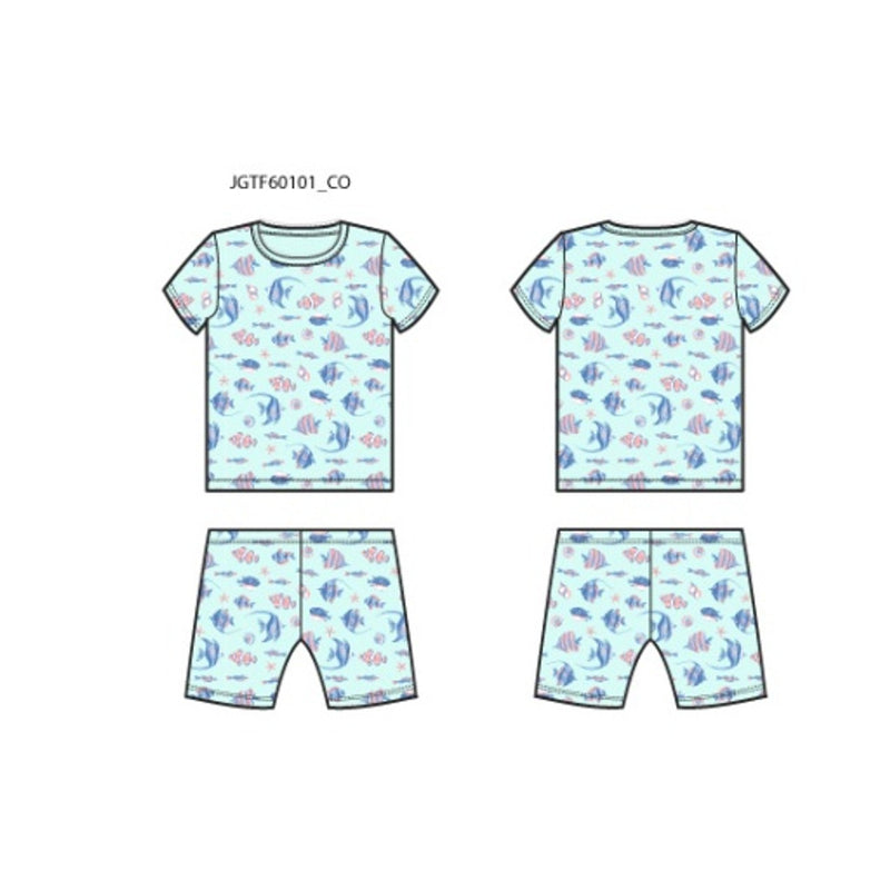Janie and Jack - K Short Sleeve Fish Shortie Sleep Sum 0