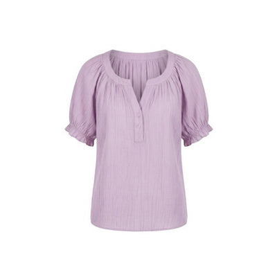 Liverpool Los Angeles - Womens Short Sleeve Half Placket Woven Blouse